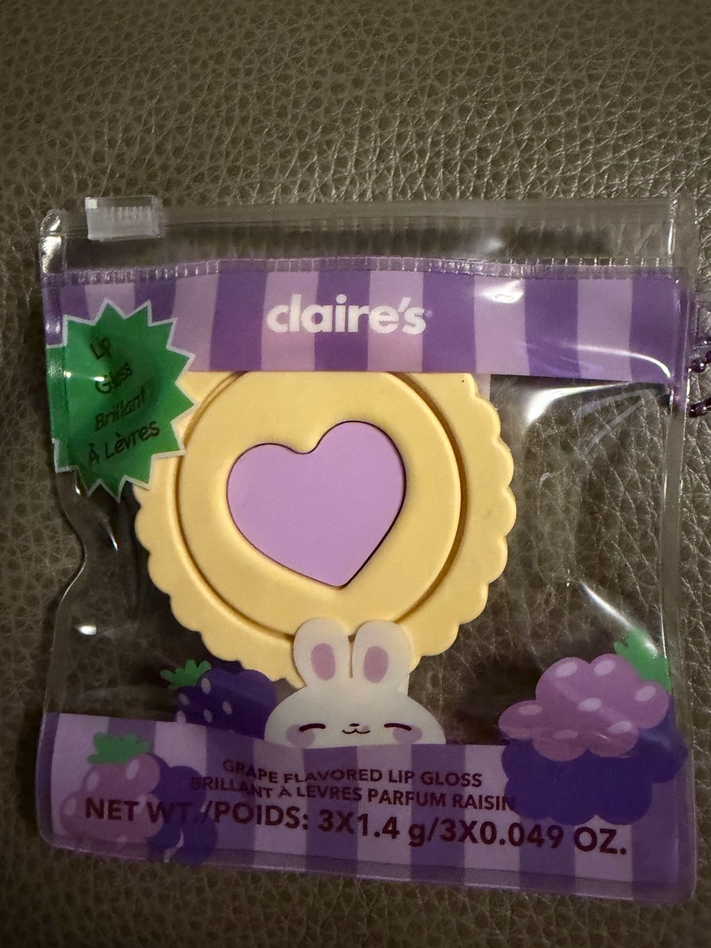 Claire's Yellow Flower Compact Grape Lip Gloss